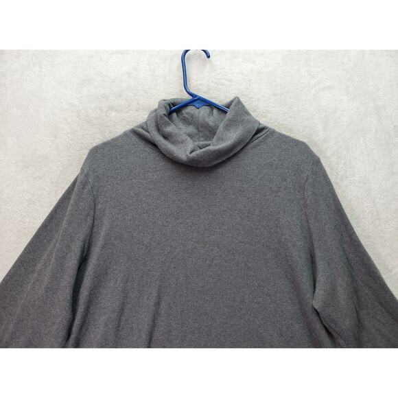 Isaac Mizrahi Live! Top Womens 2X Gray Knit Long Sleeve Turtleneck High Low Slit - Picture 4 of 8